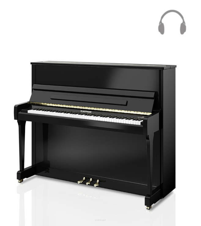 pianino W.Hoffmann V120 czarny połysk + system cichej gry Vario Duet