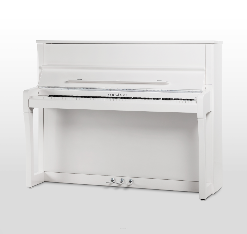 pianino Schimmel K122 Elegance biały połysk + chrom mat