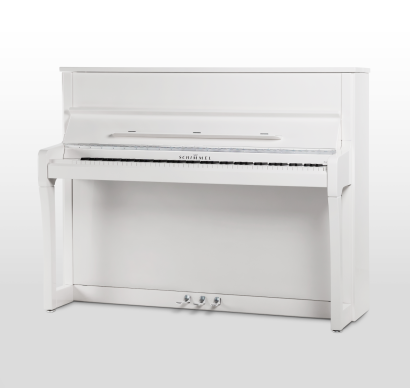 pianino Schimmel K122 Elegance biały połysk + chrom mat