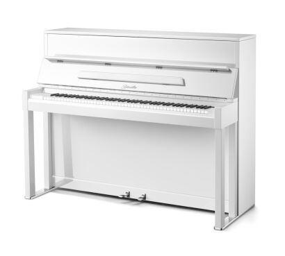 pianino Ritmuller Resonance 117 EU biały połysk + chrom
