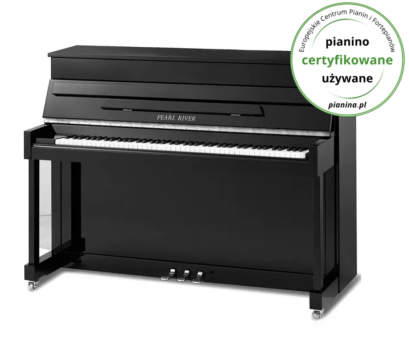 pianino używane certyfikowane Pearl River Prince 110 EU czarny połysk + chrom