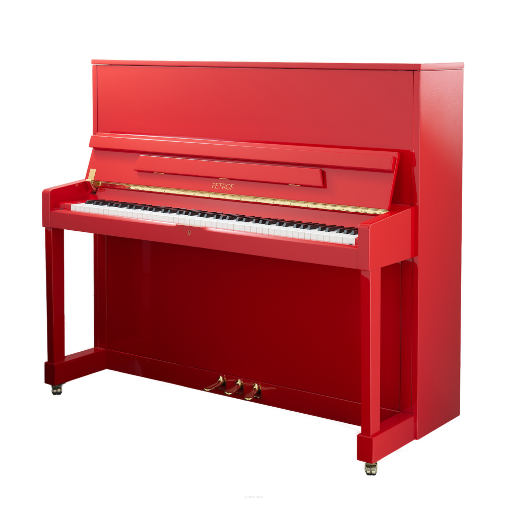 czerwone pianino Petrof P125 M1