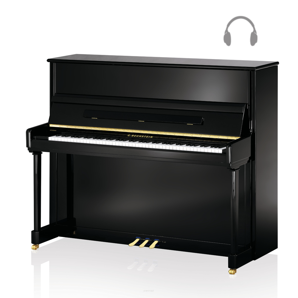 pianino C.Bechstein Elegance 124 czarny połysk + system cichej gry Vario Duet